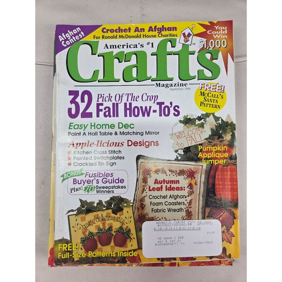 Crafts Magazine Lot Of 12 Issues 1996 Halloween Christmas How to Patterns - Picture 11 of 14
